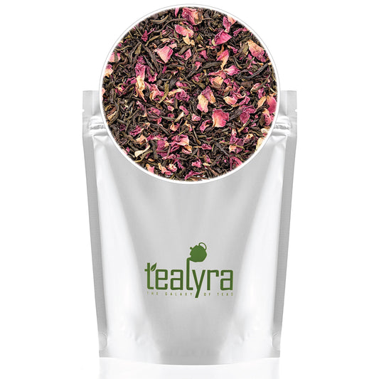 Tealyra - Rosy Earl Grey - Black Tea from Sri Lanka with Jasmine Green Tea and Rose Petals - Fresh Award Winning Tea - Loose Leaf Tea - Medium Caffeine - 110g (4-ounce)