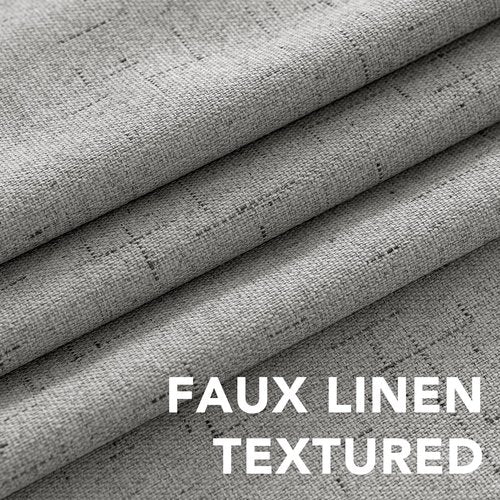 H.VERSAILTEX Linen Blackout Curtains 45 Inches Long 100% Blackout Thermal Insulated Textured Linen Look Curtain Draperies Anti-Rust Grommet, Energy Saving with White Liner, 2 Panels, Dove Gray