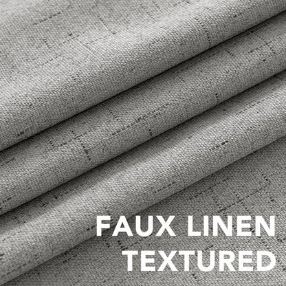 H.VERSAILTEX Linen Blackout Curtains 45 Inches Long 100% Blackout Thermal Insulated Textured Linen Look Curtain Draperies Anti-Rust Grommet, Energy Saving with White Liner, 2 Panels, Dove Gray