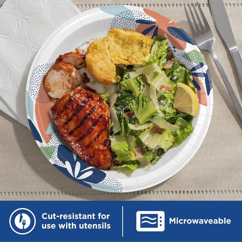 Dixie Large Paper Plates - 10 Inch, 86 Count, Microwave-Safe & Soak-Proof | Durable Disposable Dinnerware