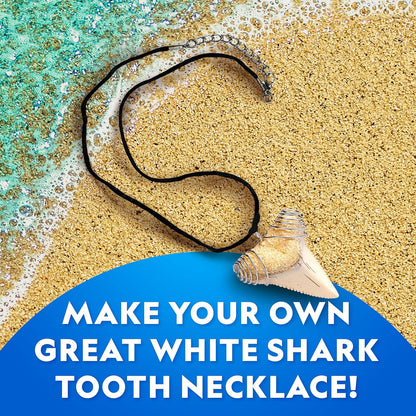 National Geographic Shark Tooth Dig Kit - Excavate Replica Shark Fossils | STEM Activity for Kids Ages 6-8