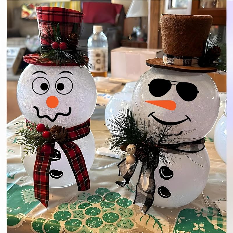 47-Pack Snowman Face Stickers for Crafts and Holiday Decor