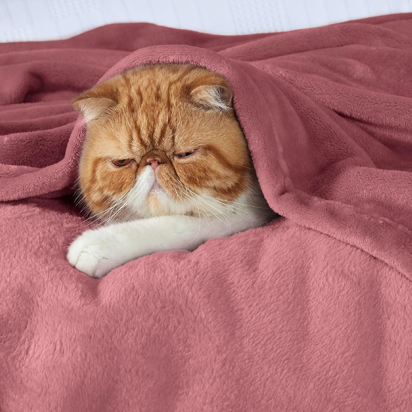 Bedsure GentleSoft Fleece Blanket - King Size Dusty Rose, Soft & Cozy Lightweight Microfiber, 108x90 Inches
