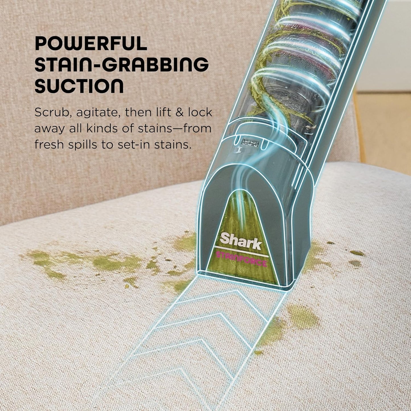 Shark StainForce Cordless Portable Spot & Odor Remover System - Ideal for Carpets, Rugs & Upholstery