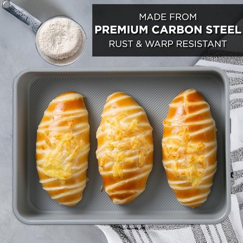 Country Kitchen Nonstick Bakeware Set - Durable & Easy Release, 6-Piece Black Stackable Set