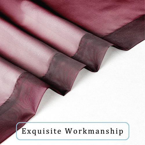 OWENIE Sheer Curtains, Sheer Curtains 84 inch Length 2 Panels Set, Rod Pocket Voile Fimly Sheer Drapes for Living Room/Bedroom, 2pcs, Each 42" W x 84" L, Burgundy