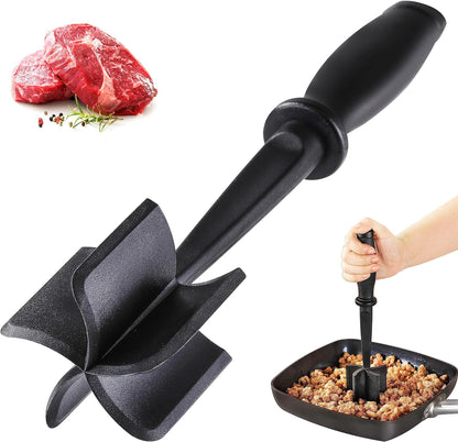 Skiennix Meat Chopper - Heat Resistant 5-Blade Ground Beef Masher | Nylon Kitchen Tool