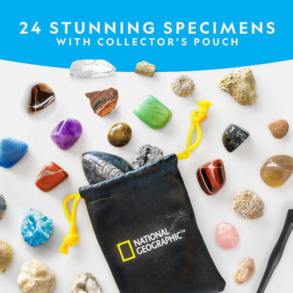 National Geographic 2026 Rock Collection Advent Calendar - 24 Gemstones, Minerals & Fossils for Kids