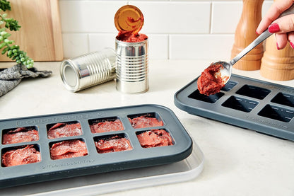 Souper Cubes Silicone Freezer Molds - Ideal for Storing Garlic, Herbs, and Purees - Charcoal | 2-Pack