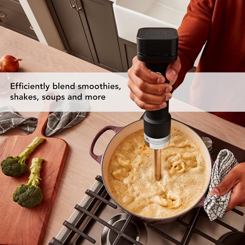 KitchenAid Go Cordless Hand Blender - Includes Battery, Sleek Black Matte Finish