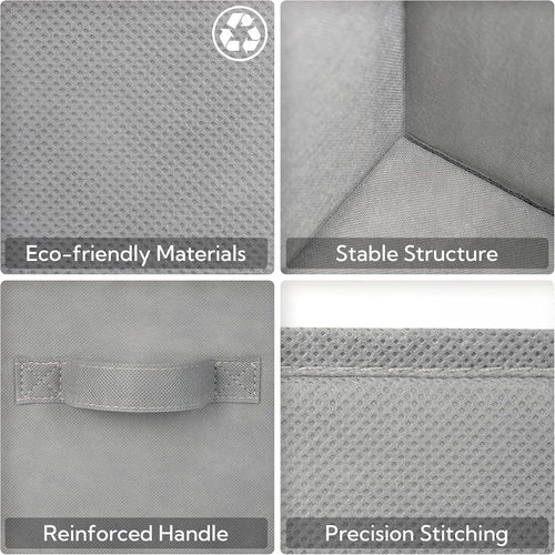 GRANNY SAYS Cube Storage Bins - 13x13 Fabric Organizer Baskets for Shelves | Gray, 6-Pack