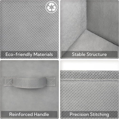 GRANNY SAYS Cube Storage Bins - 13x13 Fabric Organizer Baskets for Shelves | Gray, 6-Pack