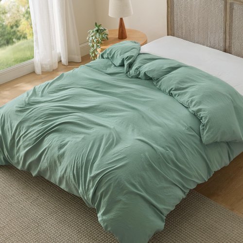 Bedsure Sage Green Duvet Cover King Size Only - Prewashed Cotton-Like Polyester Extra Soft All Season Bedding, Includes 1 Duvet Cover 104x90 Inches with Zipper Closure, (No Comforter, No Pillow Shams)