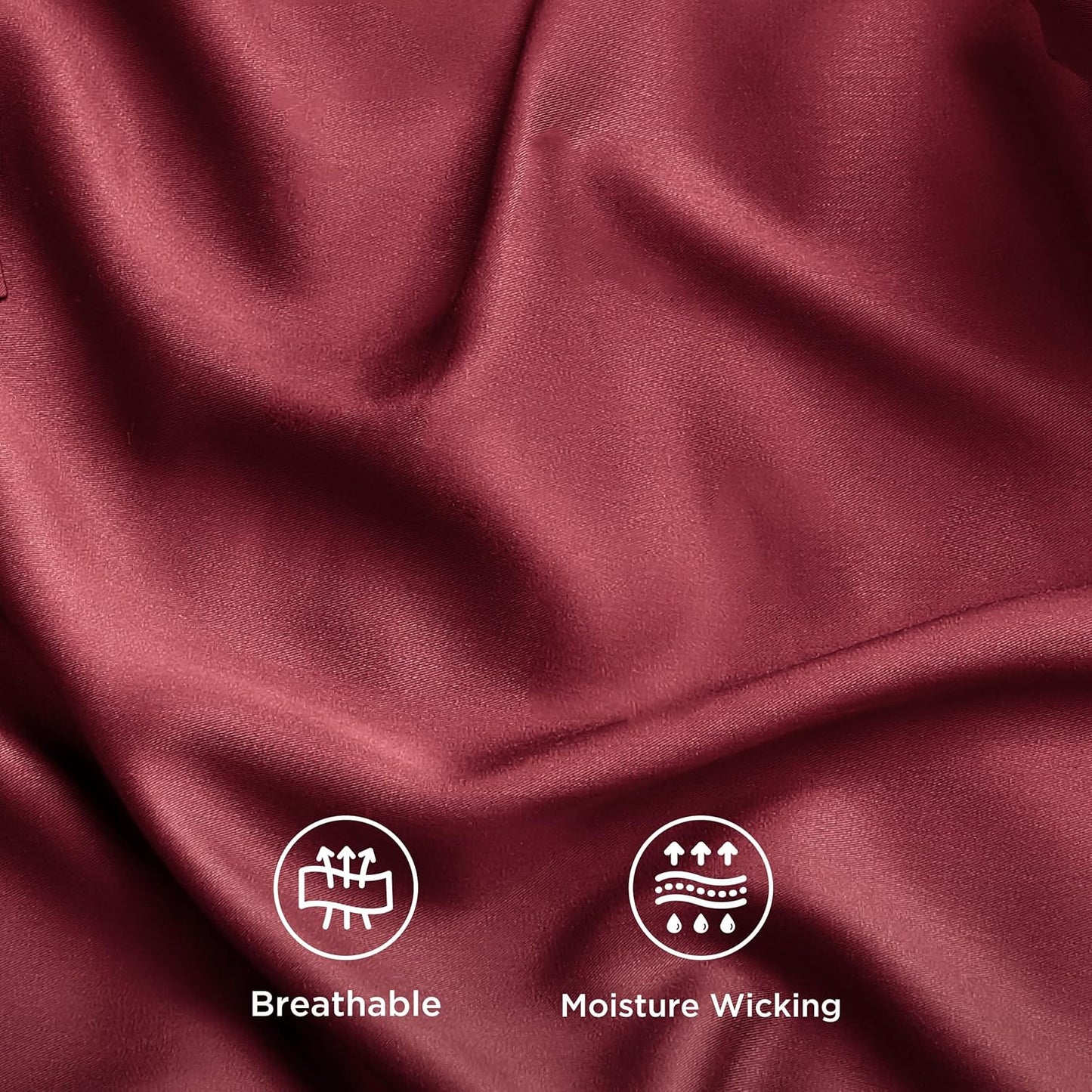 Bedsure Cooling Sheets - Twin XL Bamboo Rayon | Breathable & Soft Hotel Luxury Bedding, Burgundy