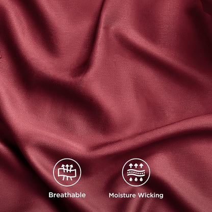 Bedsure Cooling Sheets - Twin XL Bamboo Rayon | Breathable & Soft Hotel Luxury Bedding, Burgundy