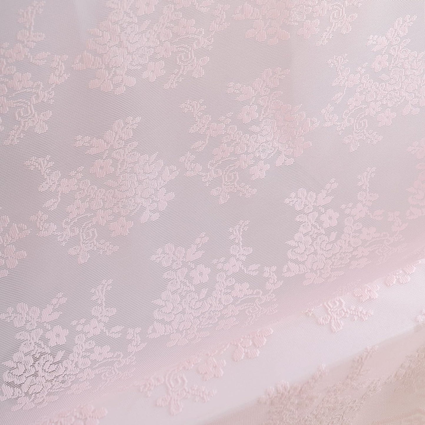 TUDECO Pink Shower Curtain - Shabby Chic Lace Design with Sheer Valance | Vintage Floral Aesthetic, 72 x 72 Inch