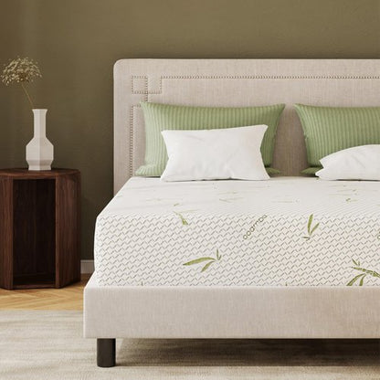 EGOHOME 8 Inch Full Size Mattress, Cooling Green Tea Gel Memory Foam for Pressure Relief, Medium Firm Support, Fiberglass Free, Bed in a Box, CertiPUR-US Certified