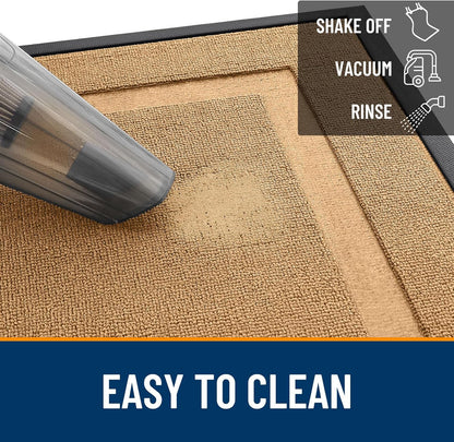 OLANLY Waterproof Front Door Mat - All-Season Natural Rubber Doormat | Easy Clean, Low Profile, 29.5x17, Butter Yellow