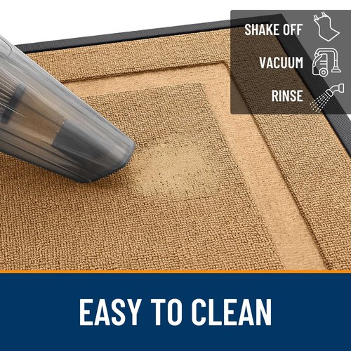 OLANLY Front Door Mat Indoor Outdoor Entrance, Waterproof All-Season, All-Weather Doormat, Sturdy Natural Rubber, Low Profile, Easy Clean Patio Porch Entryway Mat, 47x32, Butter Yellow
