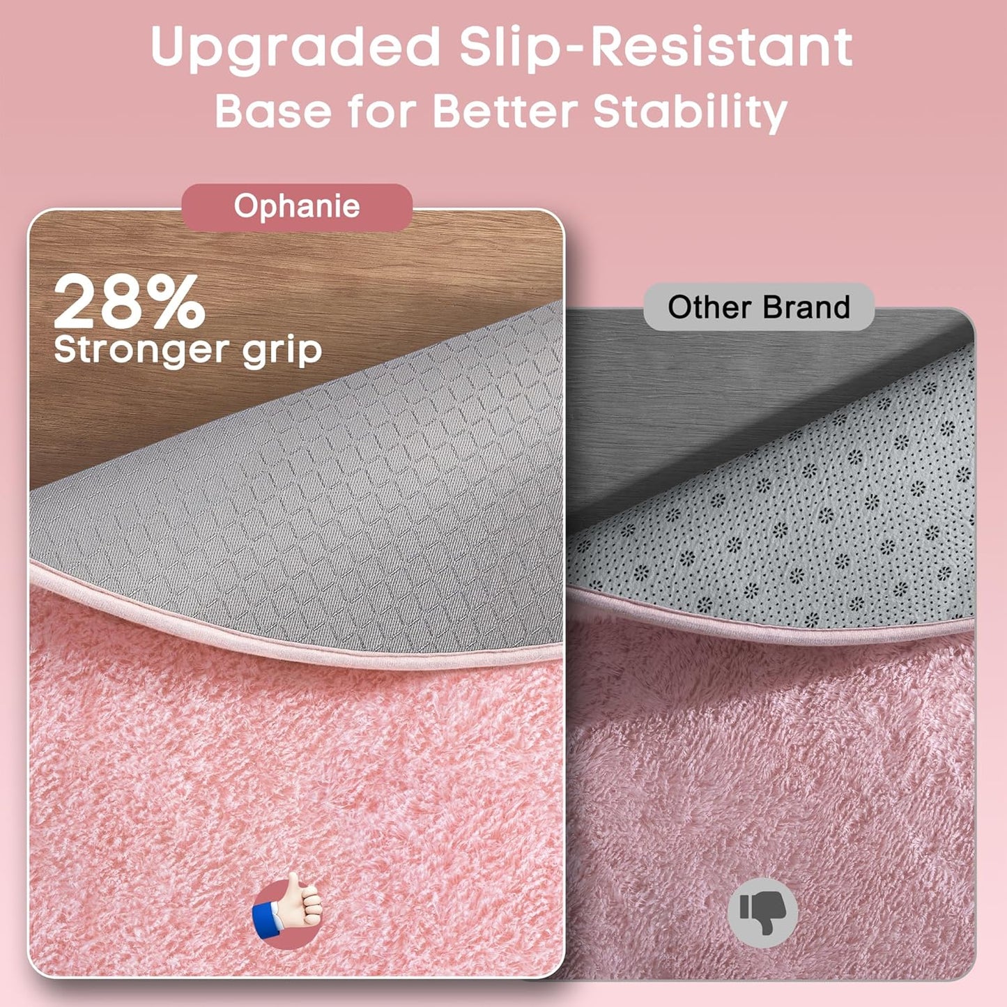 Ophanie Soft Fluffy Shaggy Rug - Aesthetic Pale Pink Decor for Bedroom & Living Room | 4' Round