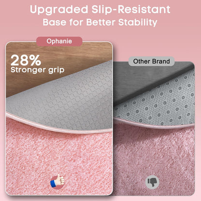 Ophanie Soft Fluffy Shaggy Rug - Aesthetic Pale Pink Decor for Bedroom & Living Room | 4' Round