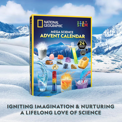 National Geographic Science Kit & Rock Collection Advent Calendar - 24 Days of STEM Experiments for Kids Ages 8-12