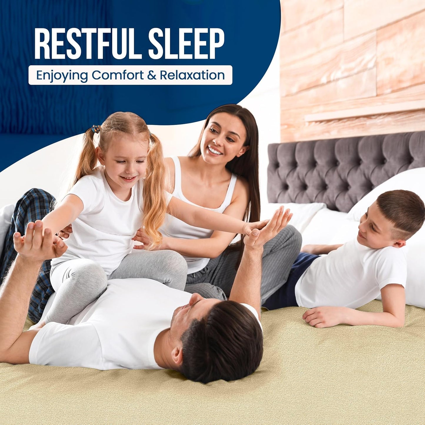 Utopia Bedding Queen Size Mattress Protector - Waterproof Terry Cover, Soft & Breathable, 17" Deep Pockets | Beige