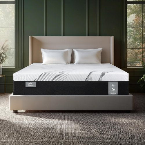 Life Balance Queen Hybrid Mattress 12 Inch, Made in USA, Medium, Copper Gel Memory Foam， Hypoallergenic & Odorless, Motion Isolation & Pressure Relief, Mattress in a Box