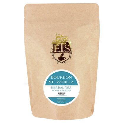 English Tea Store Rooibos Loose Leaf Caffeine Free Tea in Pouches, Bourbon St Vanilla, 16 Ounce