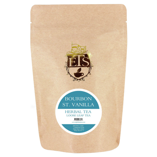 English Tea Store Rooibos Loose Leaf Caffeine Free Tea in Pouches, Bourbon St Vanilla, 16 Ounce