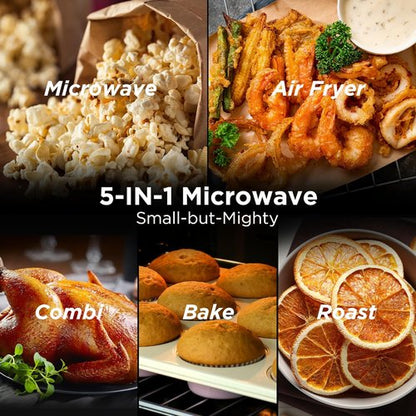 BLACK+DECKER 5-in-1 Microwave Oven - Air Fry, Bake, Roast & Convection Cooking - 0.9 Cu. Ft. Stainless Steel