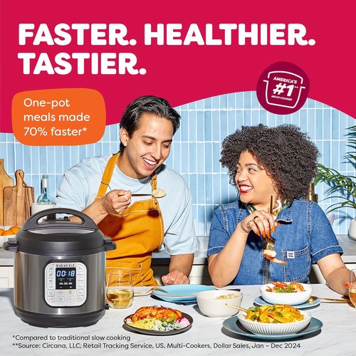 Instant Pot Duo 7-in-1 Electric Pressure Cooker - 8 Quart Stainless Steel with 800+ Recipes App
