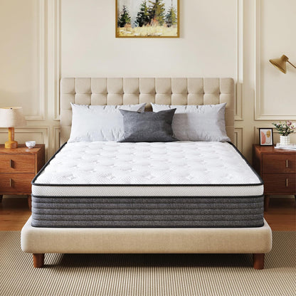 CH Charme House Twin Mattress - 10 Inch Hybrid Foam & Pocket Springs | Medium Feel, Fiberglass Free, Extra Edge Support