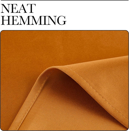 NICETOWN Room Darkening Curtains - Faux Silk Blackout Drapes for Small Windows | 42" x 84", Orange, 2 Panels