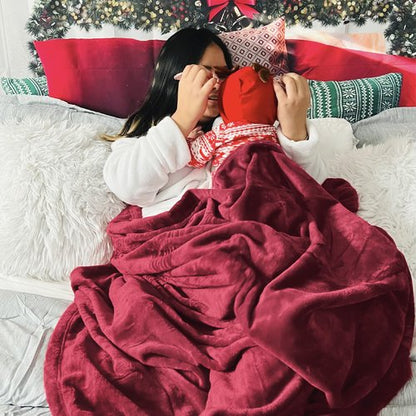 Bedsure GentleSoft Fleece Throw Blanket Red - 300GSM Christmas Blankets for Couch, Sofa, Bed, Soft Lightweight Plush Cozy Throws for Toddlers, 50x60 inches