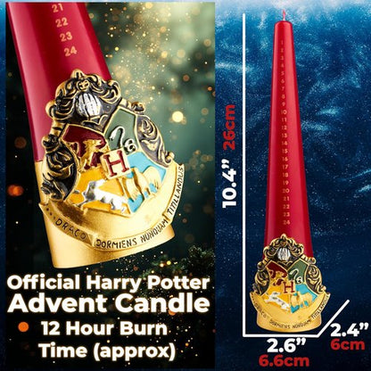 Harry Potter Advent Calendar 2025 - Candle & Holder Set with Tapered Unscented Candles | Hogwarts Room Decor