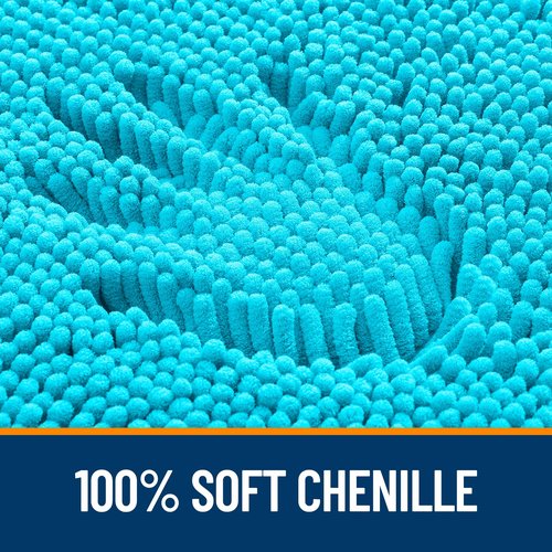 OLANLY Bathroom Rugs 44x24, Extra Soft Absorbent Chenille Bath Rugs, Rubber Backing Quick Dry, Machine Washable Bath Mats for Bathroom Floor, Tub and Shower, Home Decor Accessories, Aqua Sky