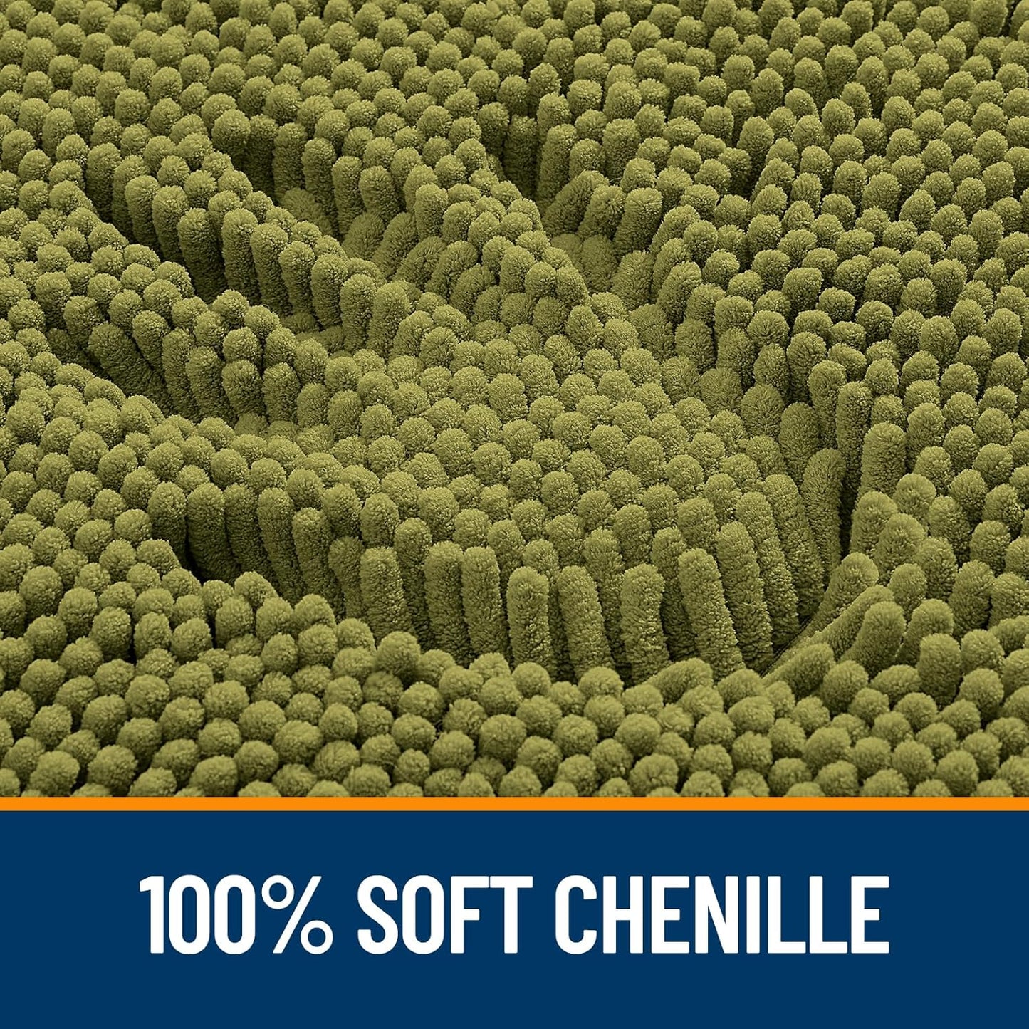 OLANLY Bathroom Rugs - Extra Soft Chenille Bath Mats with Rubber Backing | 30x20, Quick Dry, Willow Green