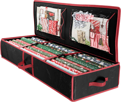 Regine Switzerland Heavy Duty Wrapping Paper Organizer - Black Storage Bag for Gift Bags & Decorations