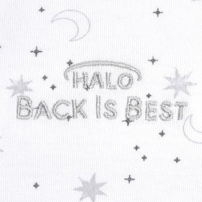 HALO 100% Cotton Sleepsack Swaddle - 3-Way Adjustable Wearable Blanket, TOG 1.5, Midnight Moons Grey, Small (3-6 Months)