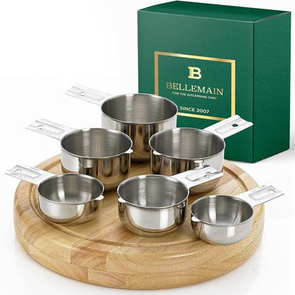 Bellemain Stainless Steel Measuring Cups Set of 6 - Nesting Design for Dry & Liquid Measurements, Dishwasher Safe