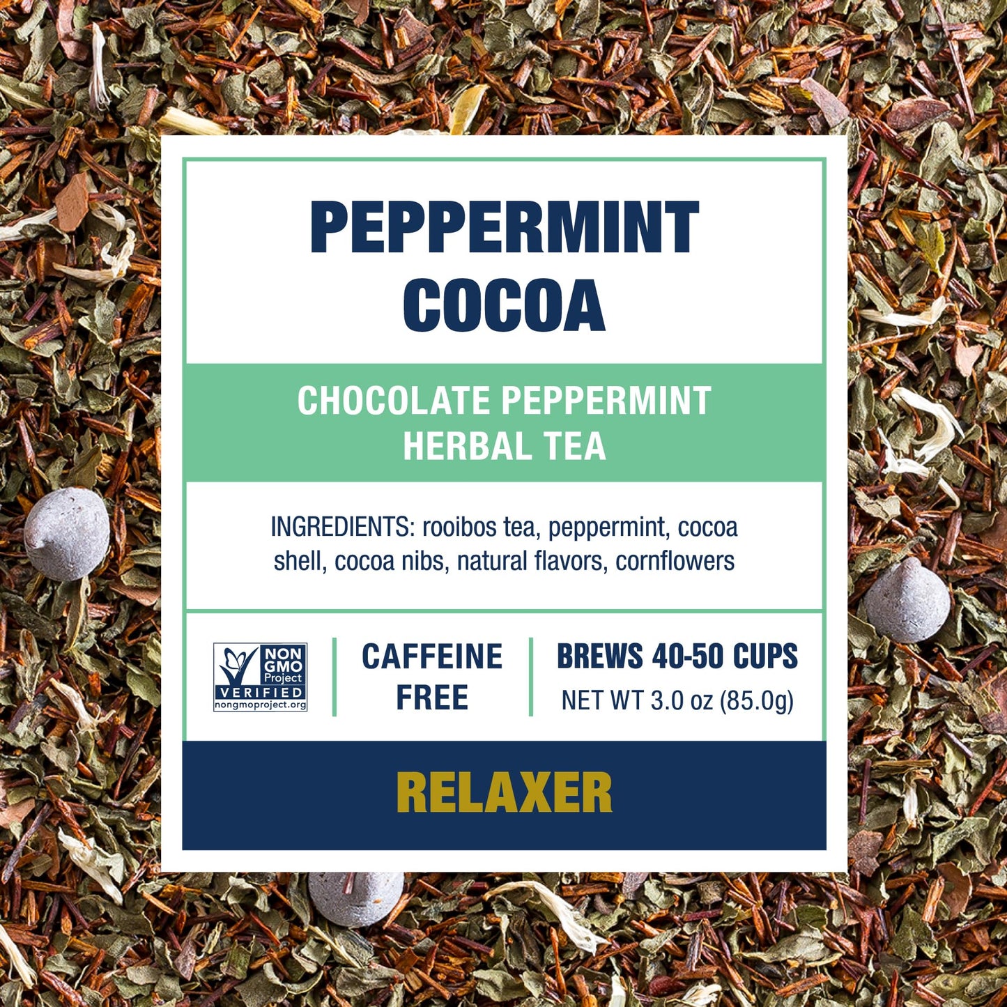 Tiesta Tea - Cozy Peppermint Cocoa | Chocolate Peppermint Herbal Tea | Premium Loose Leaf Tea Blend | Non Caffeinated Holiday Tea | Make Hot or Iced Tea & Up to 50 Cups - 3 Ounce Refillable Tin