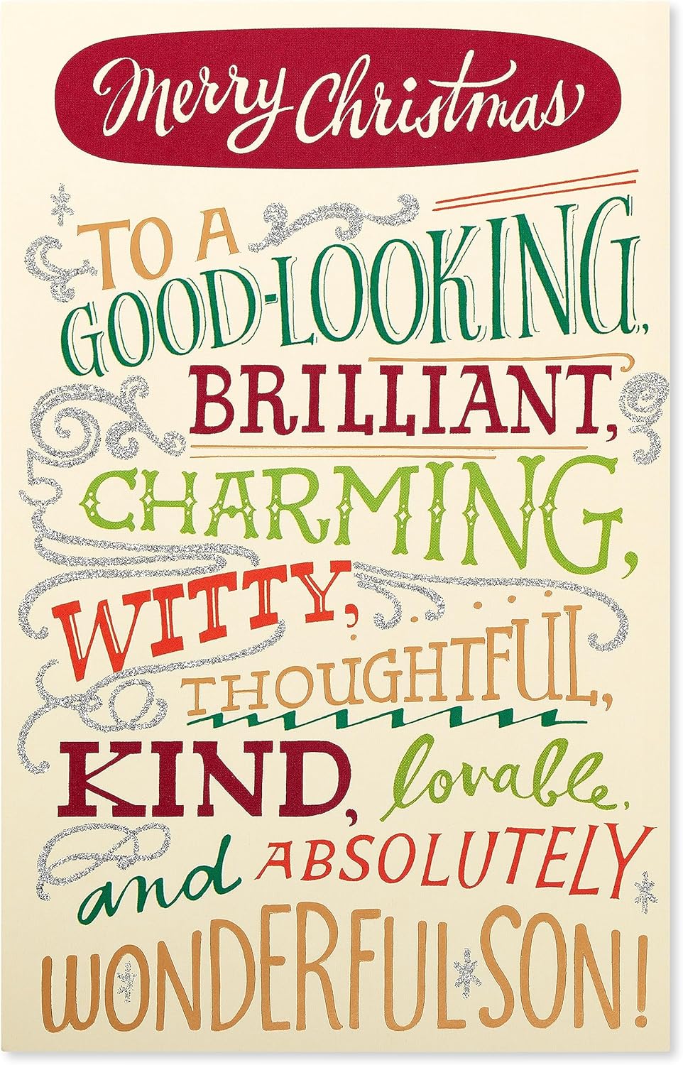 American Greetings Funny Christmas Card - Silly Holiday Greeting for Son | Celebrating His Wonderful Traits