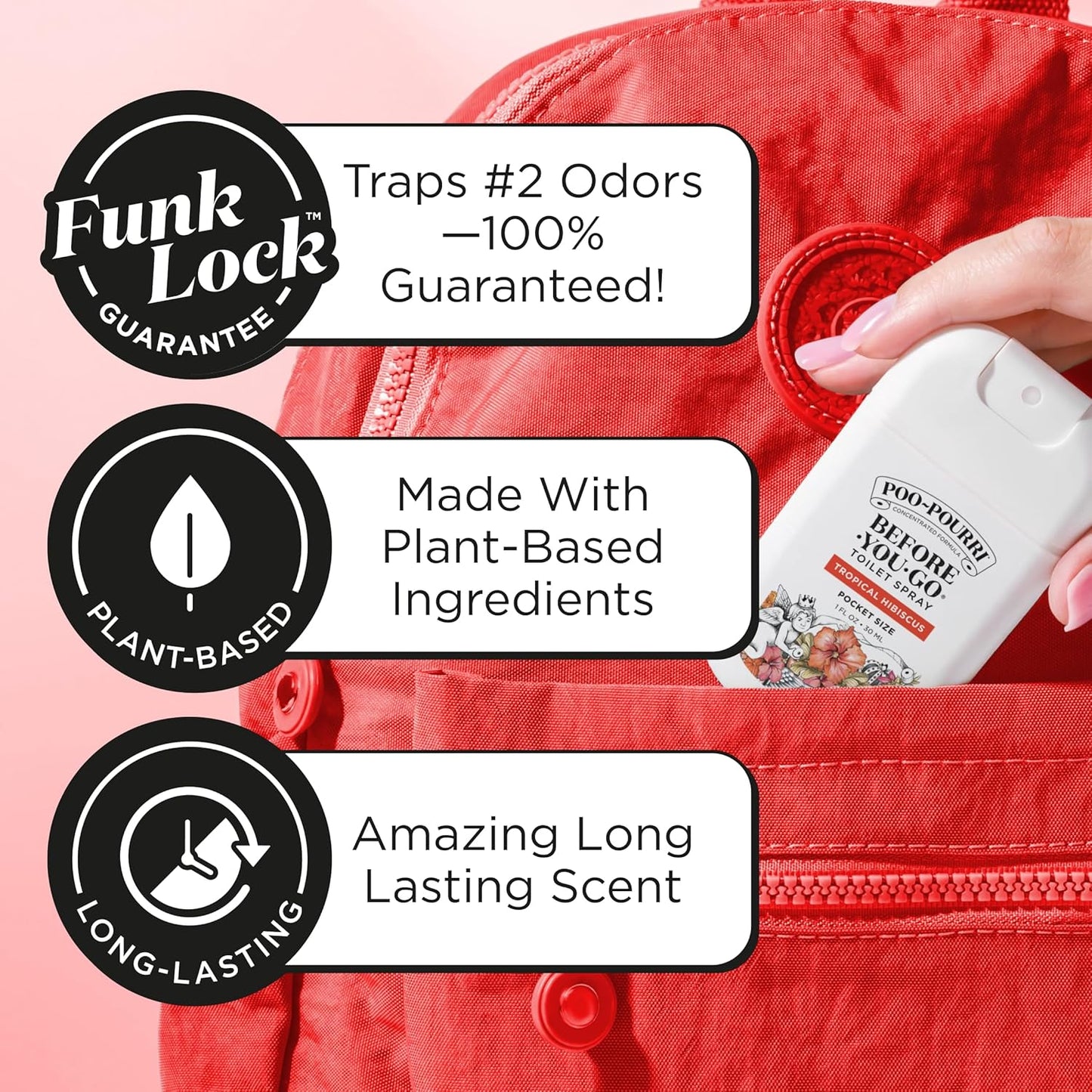 Poo-Pourri Pocket Toilet Spray - Tropical Hibiscus Travel Deodorizer | 1 Fl Oz, Up to 50 Uses, TSA Approved