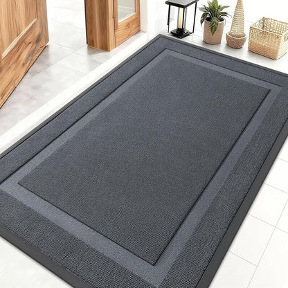 OLANLY Indoor Outdoor Front Door Mat - Waterproof All-Weather Doormat, Easy Clean, 47x32, Charcoal Gray
