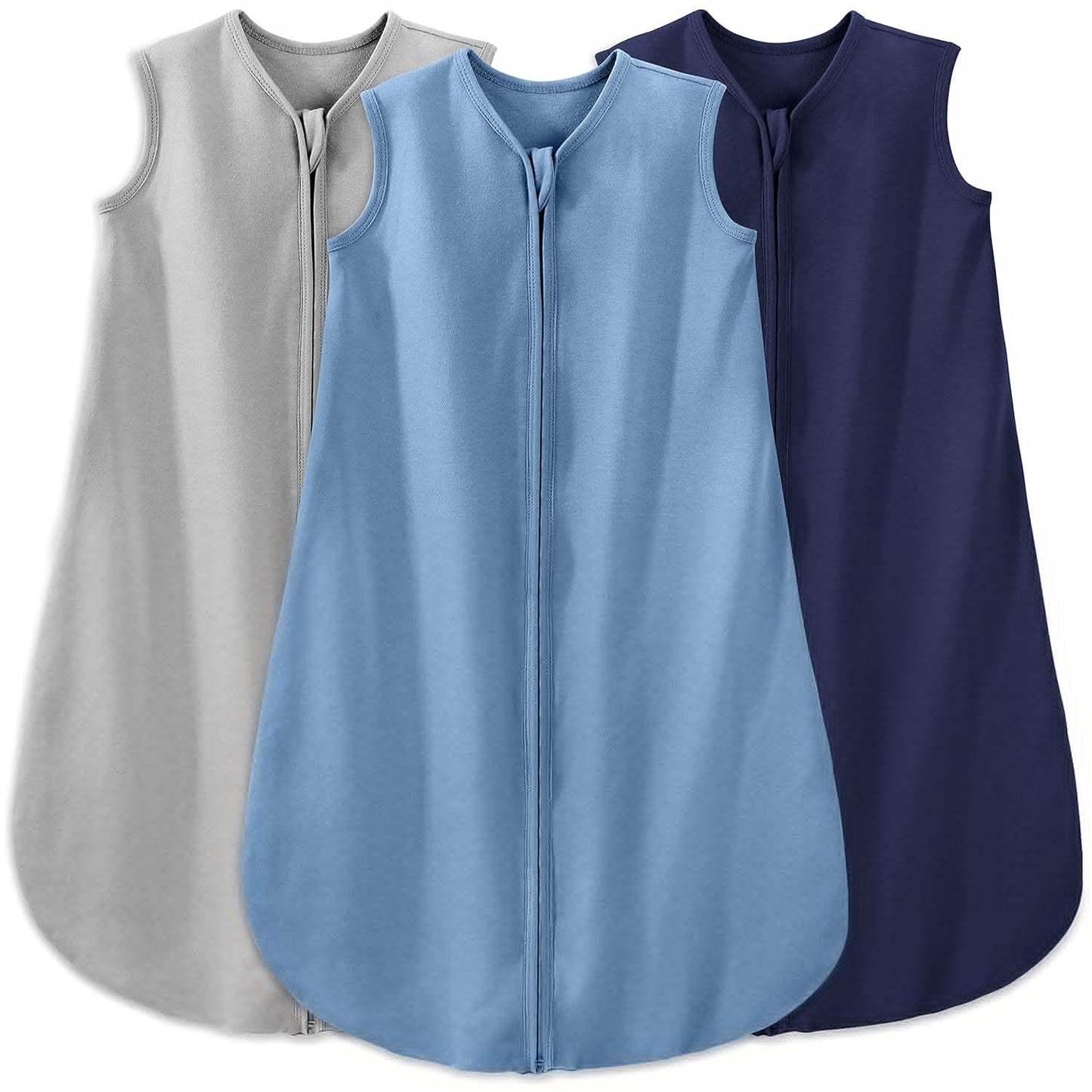 Yoofoss Baby Sleep Sack - 100% Organic Cotton Wearable Blanket | 0-6 Months, 2-Way Zipper, 3 Pack
