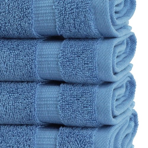 Chakir Turkish Linens | Hotel & Spa Quality 100% Cotton Premium Turkish Towels | Soft & Absorbent (4-Piece Washcloths, Wedgewood)