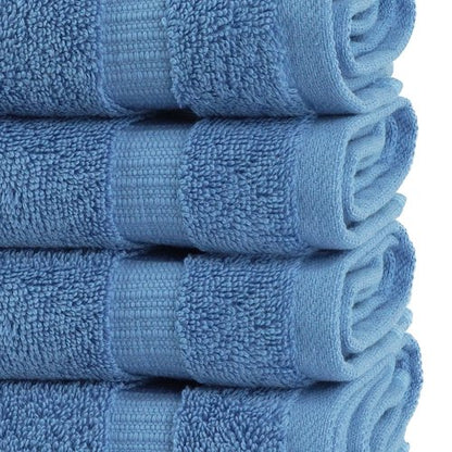 Chakir Turkish Linens | Hotel & Spa Quality 100% Cotton Premium Turkish Towels | Soft & Absorbent (4-Piece Washcloths, Wedgewood)