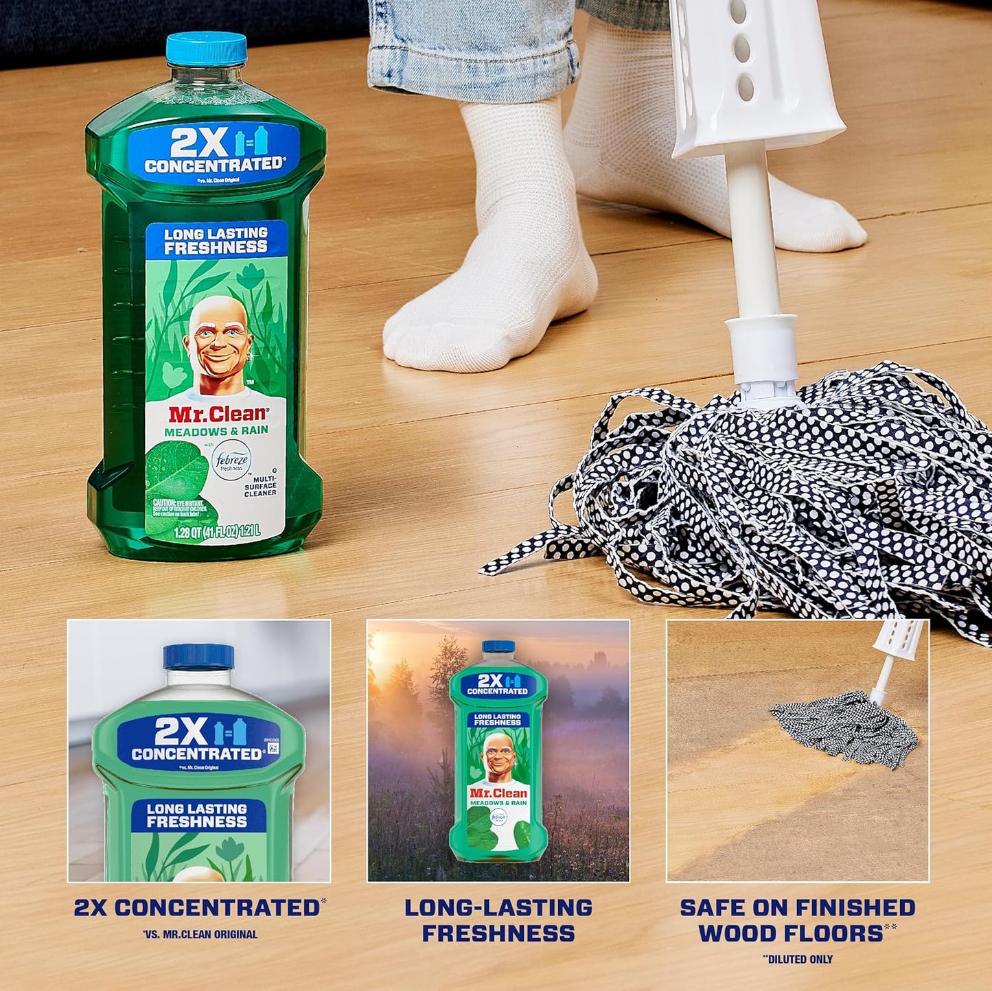 Mr. Clean All-Purpose Cleaner - Multi-Surface Cleaning Liquid for Home & Kitchen, 41oz