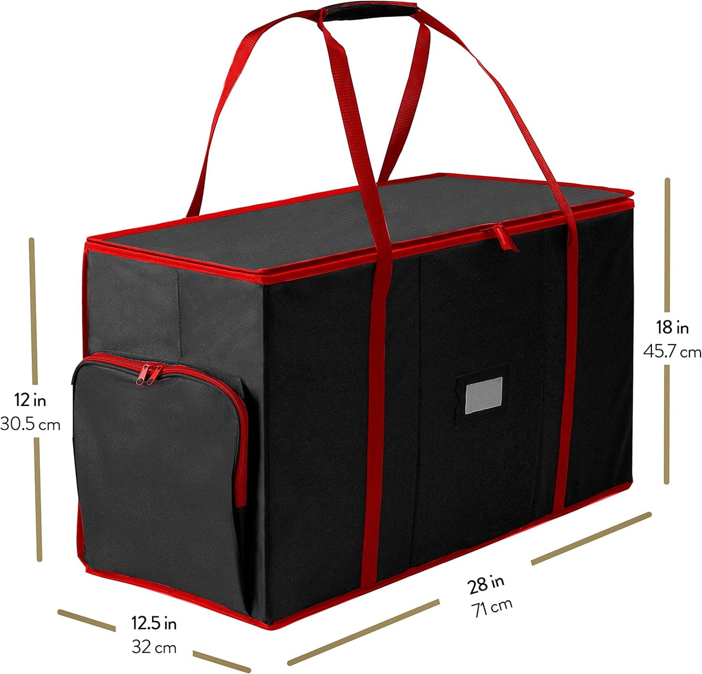 ZOBER Christmas Ornament Storage Box - Easy Access Removable Trays for 73 Ornaments | Adjustable Black Container